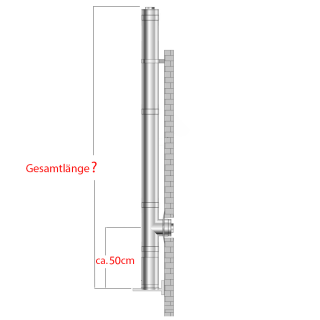 Edelstahlschornstein doppelwandig DW ProfiLine (35mm / 0,6mm) 150mm