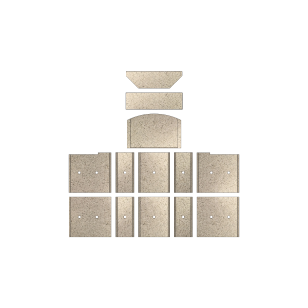 Innenauskleidung Vermiculite komplett Kaminofen Fireplace Alicante